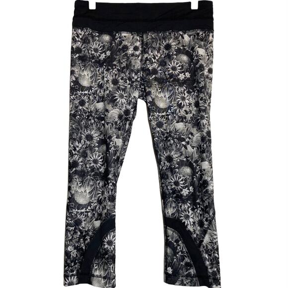 Lululemon Run: Inspire Crop II All Luxtreme Flowabunga Black Angel Wing Black 8 - Picture 2 of 5